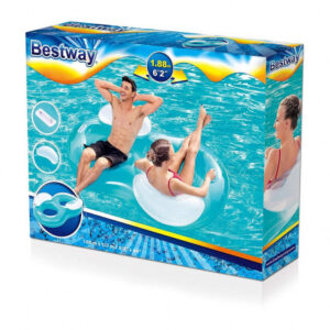 CIAMBELLA DOPPIA GONFIABILE CON SCHIENALE 188 x 117 CM